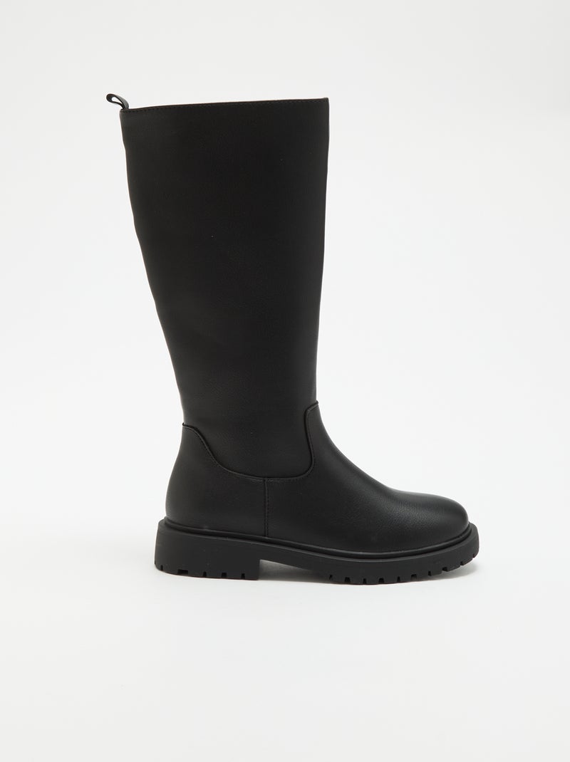Par de botas altas de imitación Negro - Kiabi