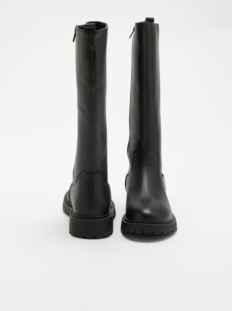 Par de botas altas de imitación Negro - Kiabi