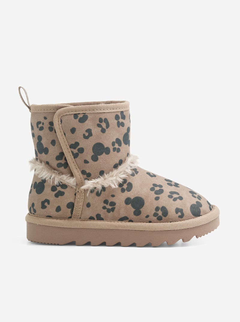 Par de botas con cierre de velcro y estampado de leopardo 'Mickey' 'Disney' Marron - Kiabi