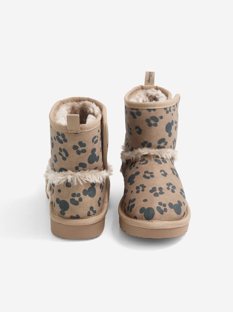 Par de botas con cierre de velcro y estampado de leopardo 'Mickey' 'Disney' Marron - Kiabi