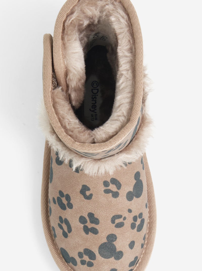 Par de botas con cierre de velcro y estampado de leopardo 'Mickey' 'Disney' Marron - Kiabi