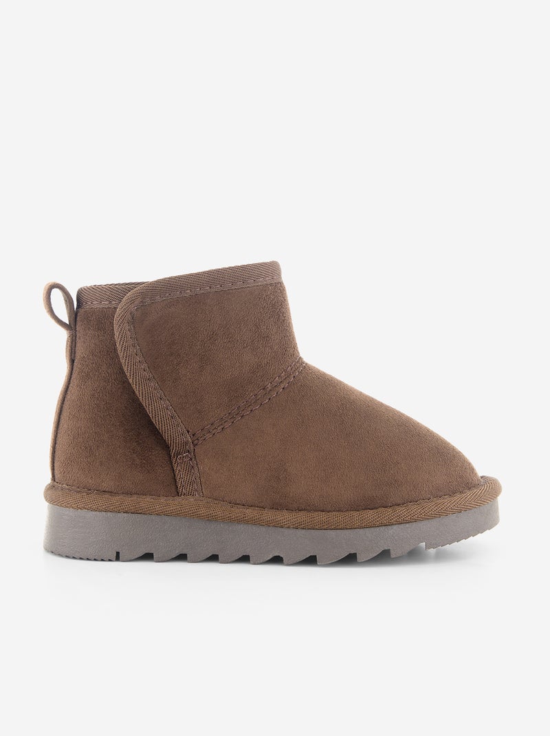 Par de botas forradas de antelina Marron - Kiabi