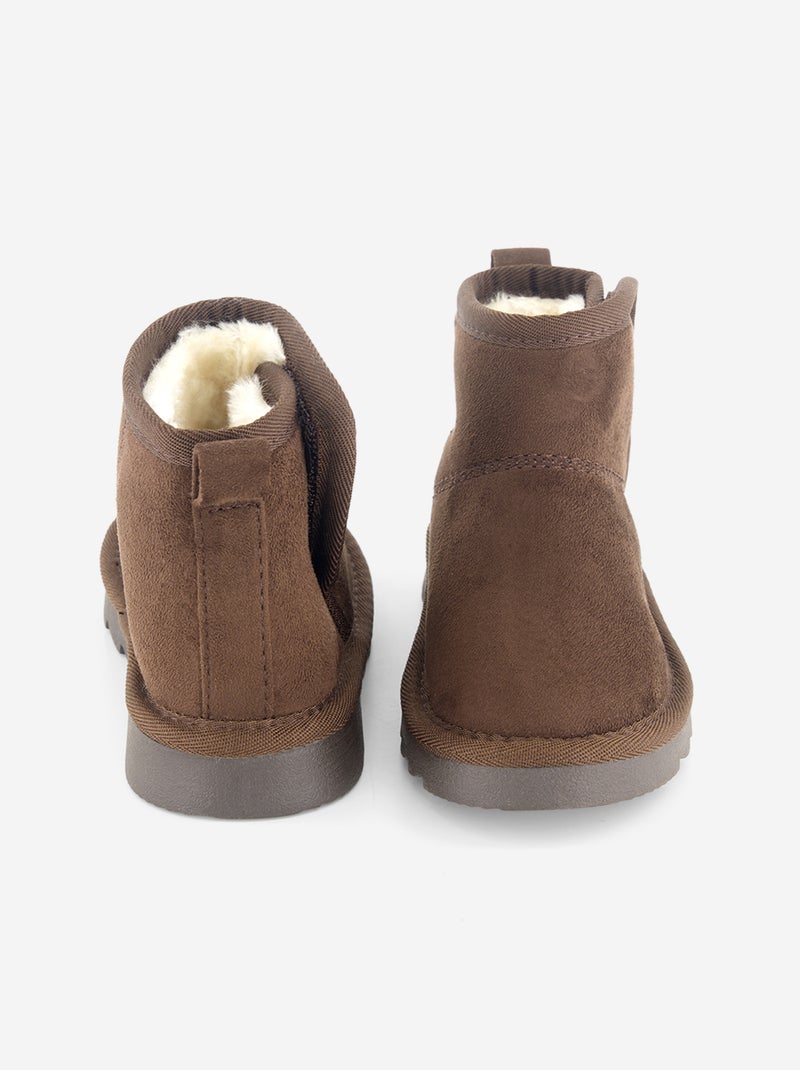 Par de botas forradas de antelina Marron - Kiabi