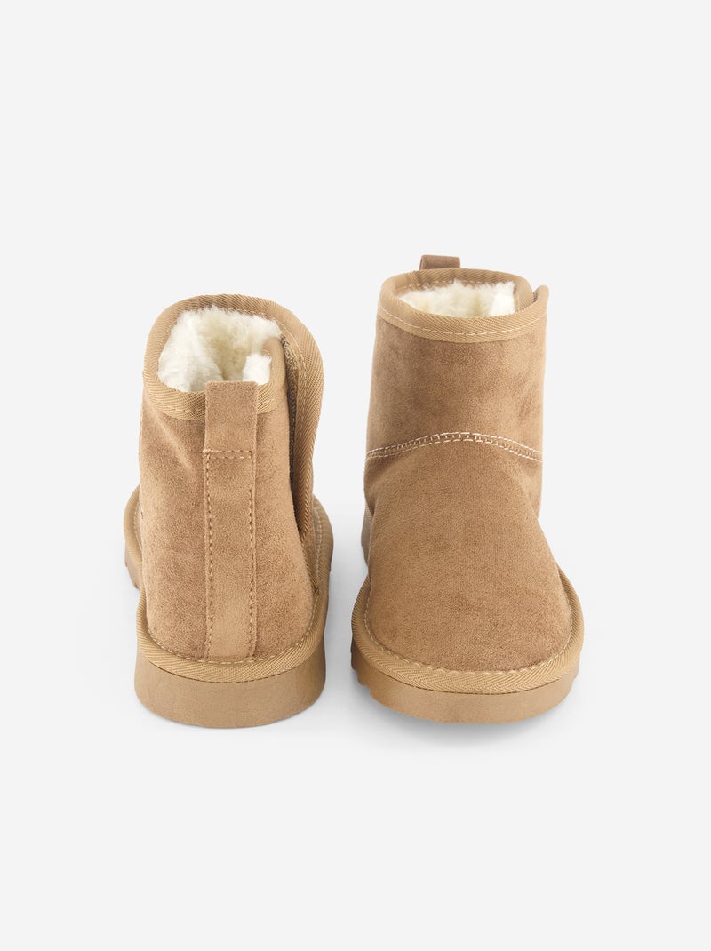 Par de botas forradas de antelina Marron - Kiabi