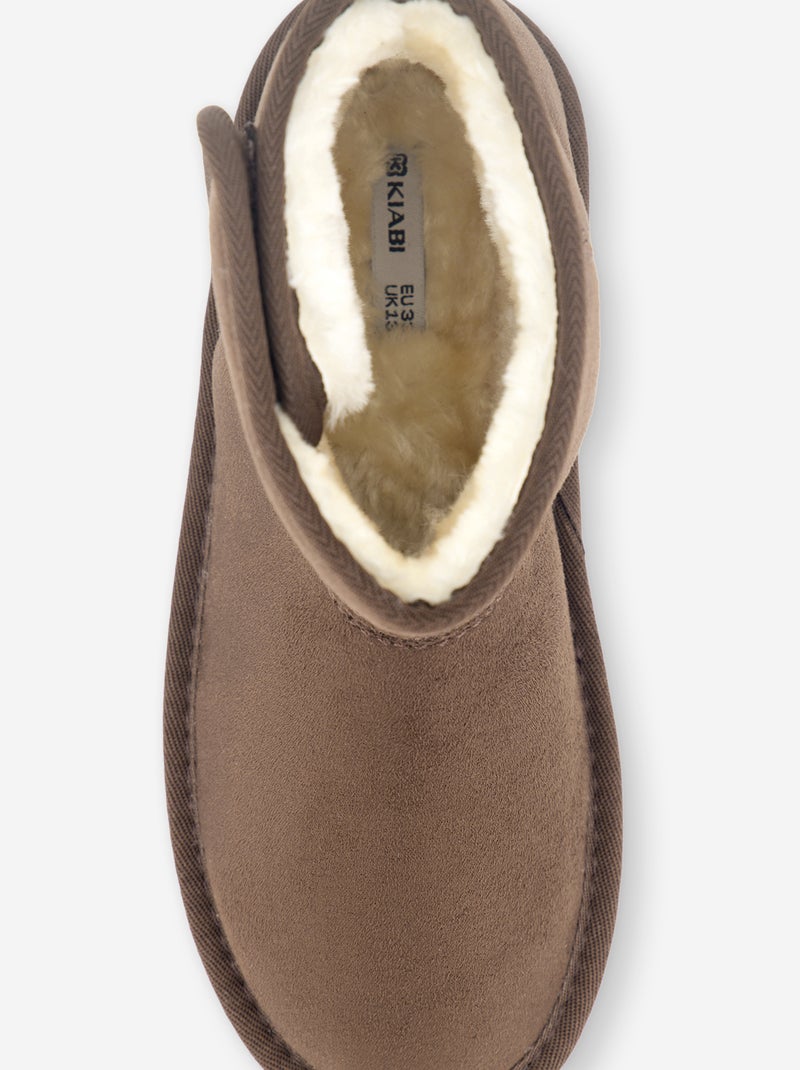 Par de botas forradas de antelina Marron - Kiabi
