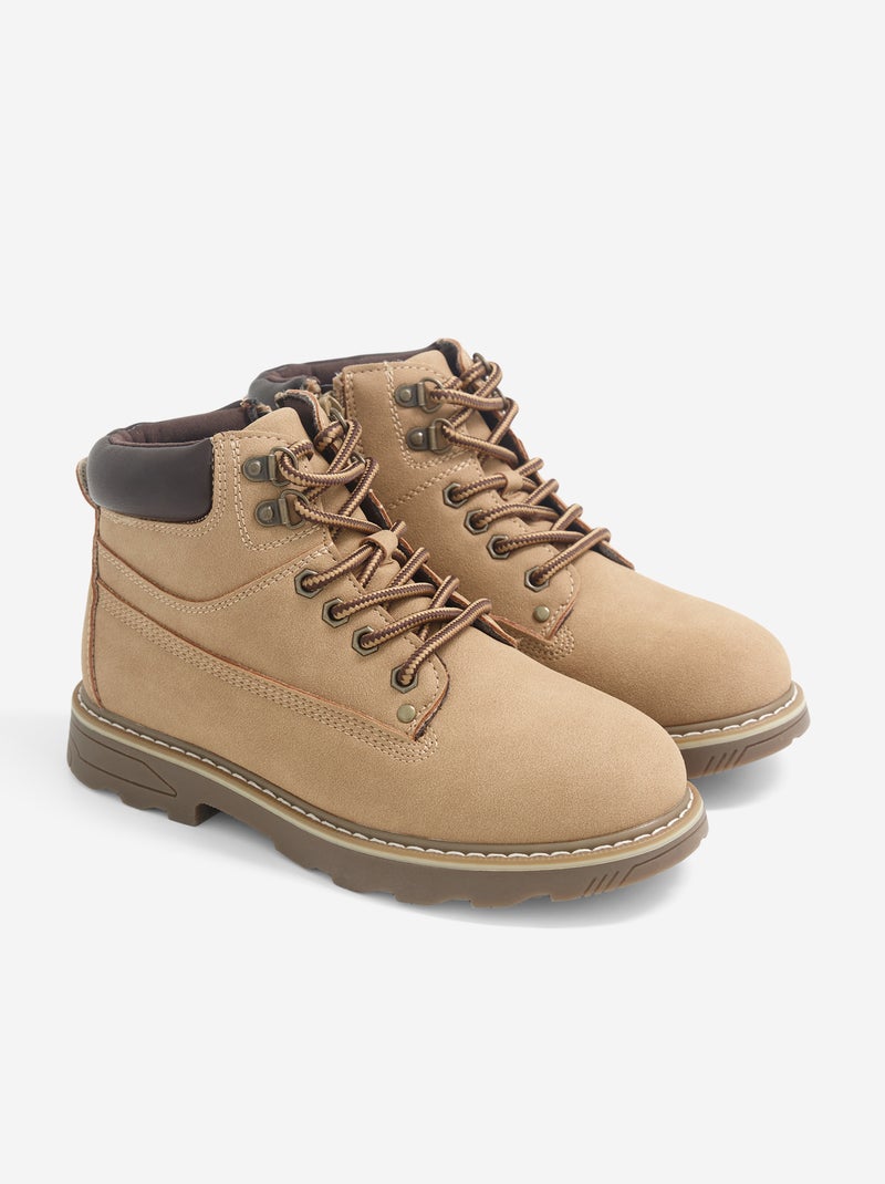 Par de botas tipo trekking con cordones Marron - Kiabi