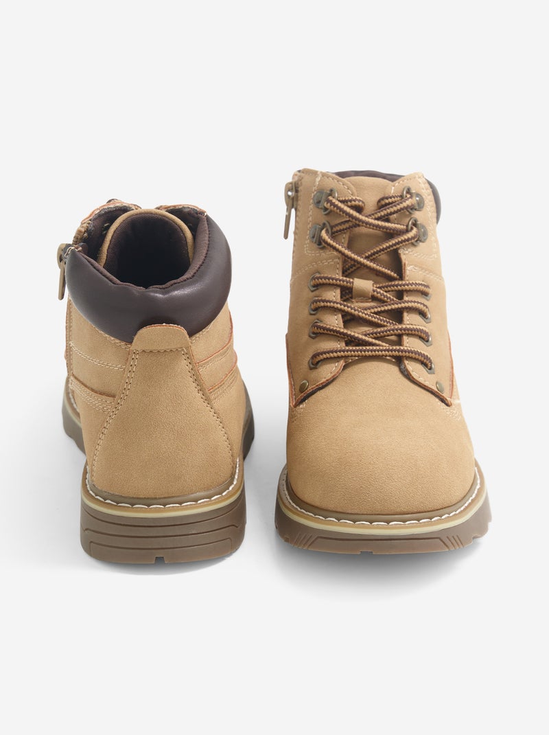 Par de botas tipo trekking con cordones Marron - Kiabi