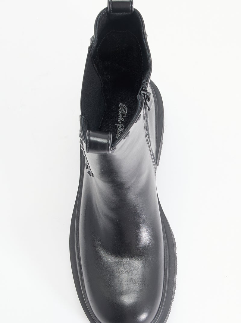 Par de botines de tacón con tachuelas de fantasía Negro - Kiabi