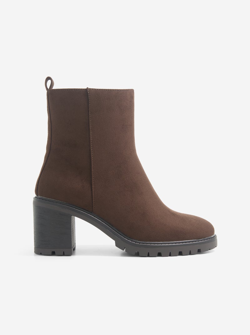 Par de botines de tacón Marron - Kiabi