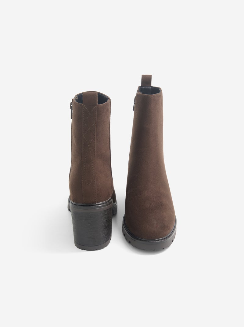 Par de botines de tacón Marron - Kiabi