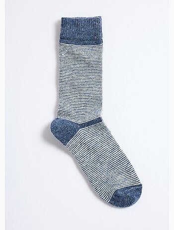 Par de calcetines cálidos de rayas con lana. - AFIBEL