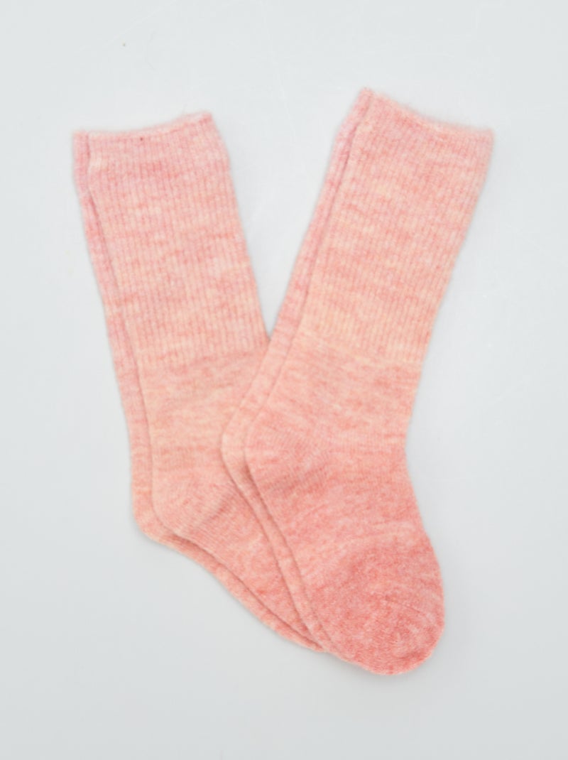 Par de calcetines cálidos ROSA - Kiabi