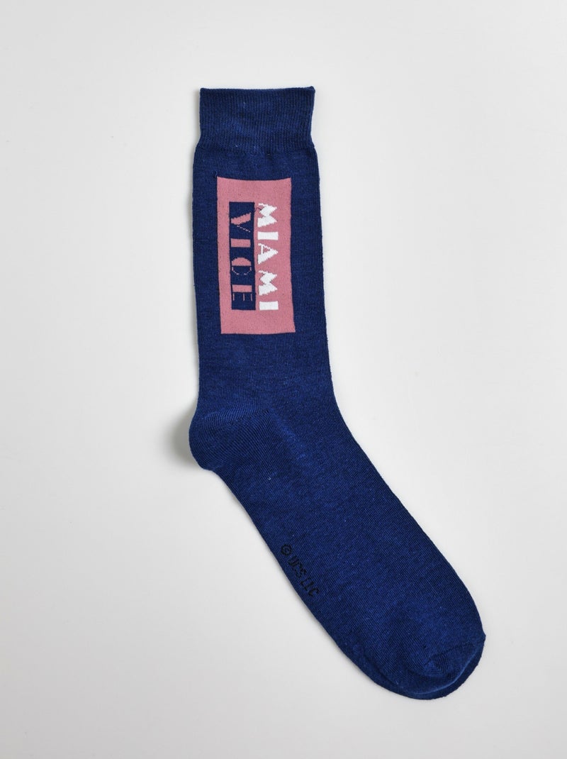 Par de calcetines con licencia de Miami Vice - AFIBEL Azul Rosa - Kiabi