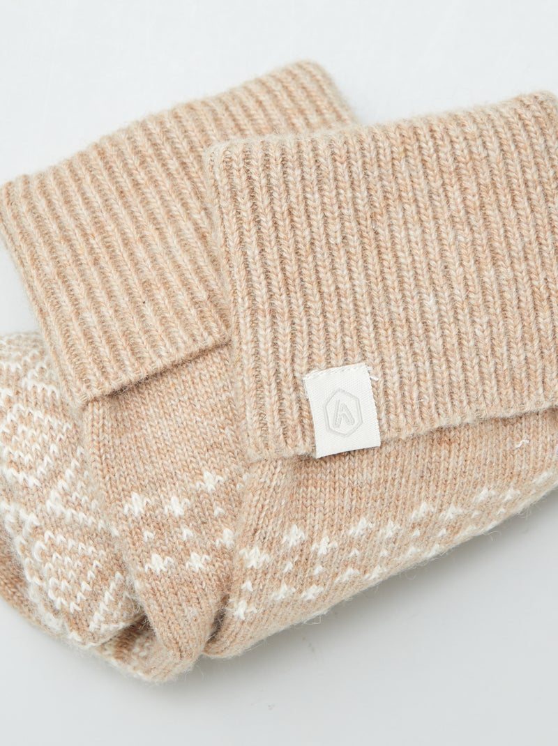 Par de calcetines de mezcla de lana BEIGE - Kiabi