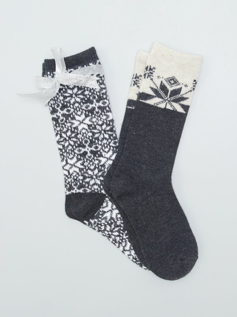 Par de calcetines de 'Navidad' GRIS - Kiabi