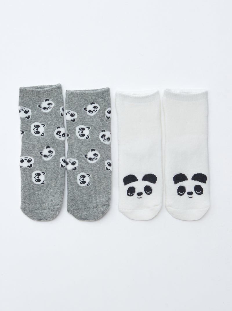 Par de calcetines fantasía antideslizantes Gris - Kiabi