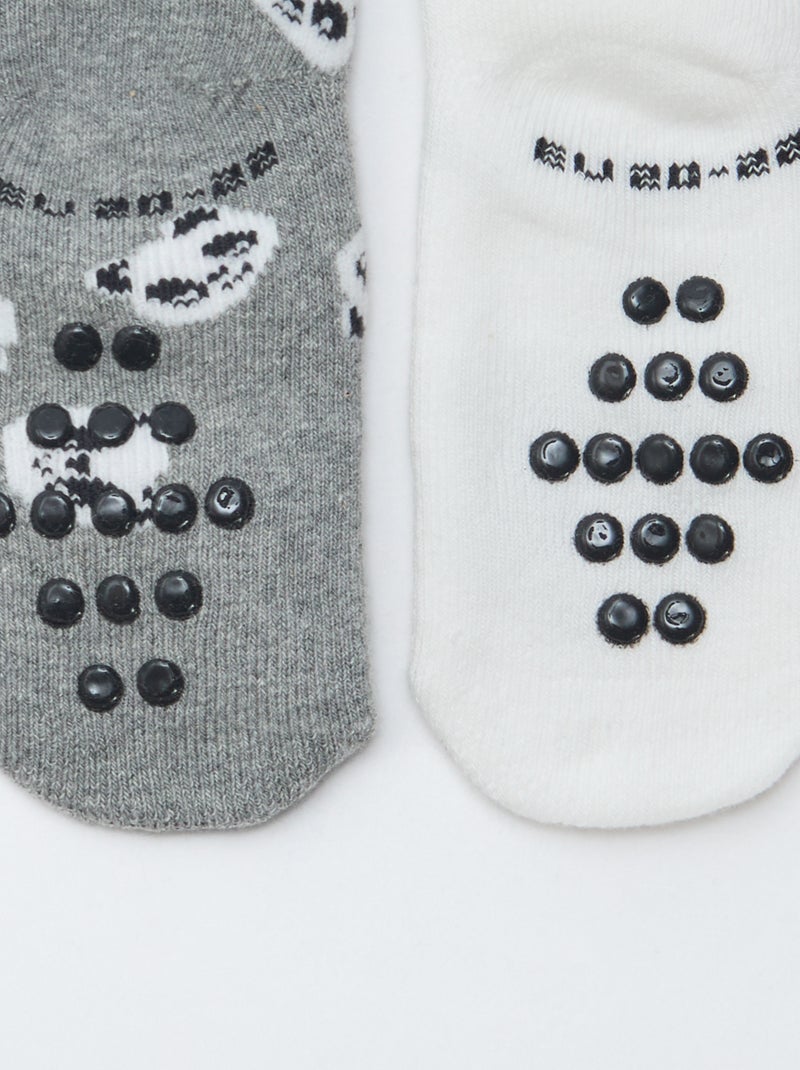 Par de calcetines fantasía antideslizantes Gris - Kiabi