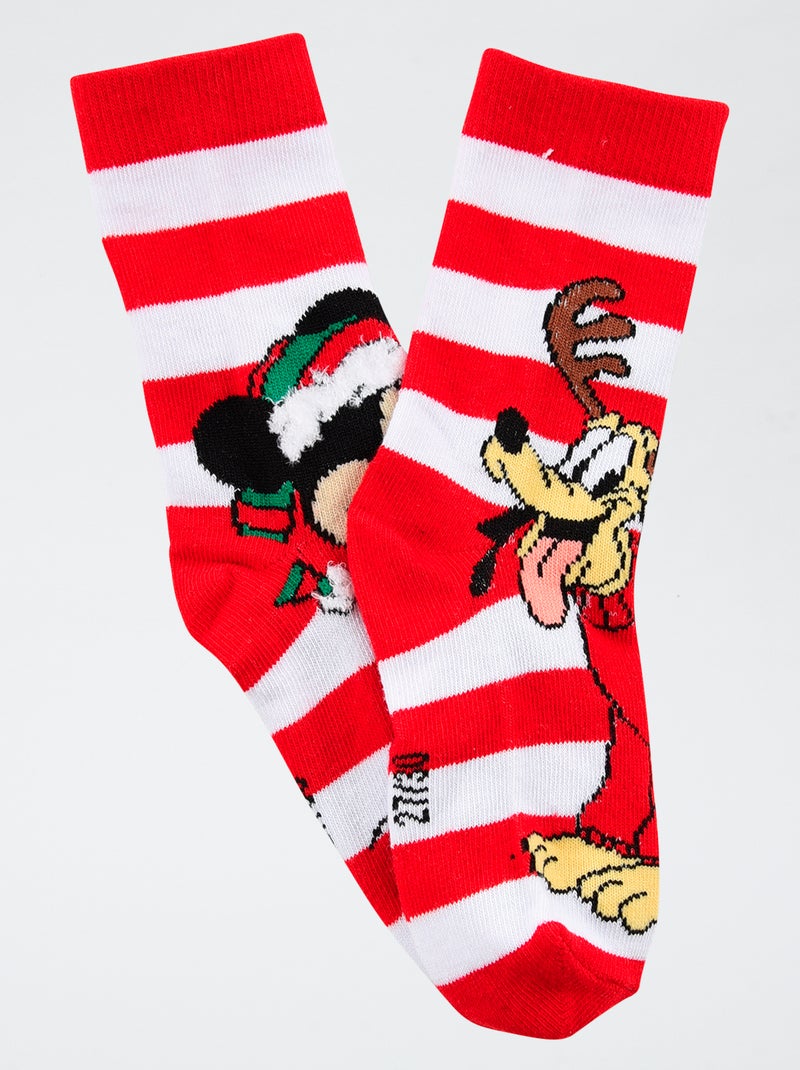 Par de calcetines navideños 'Disney' 'Mickey' de algodón Verde - Kiabi