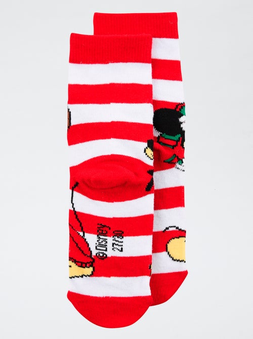 Par de calcetines navideños 'Disney' 'Mickey' de algodón - Kiabi