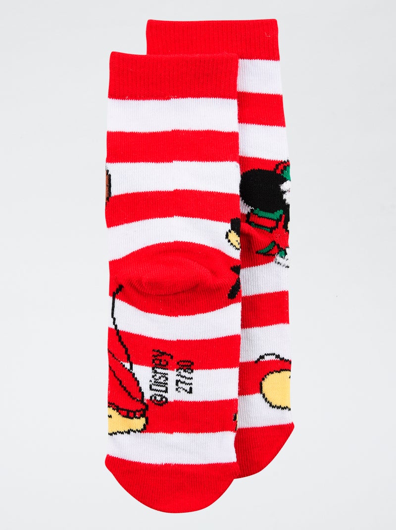 Par de calcetines navideños 'Disney' 'Mickey' de algodón Verde - Kiabi