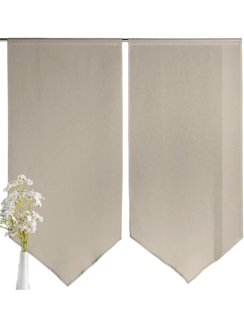 Par de cortinas bajas y puntiagudas Beige - Kiabi