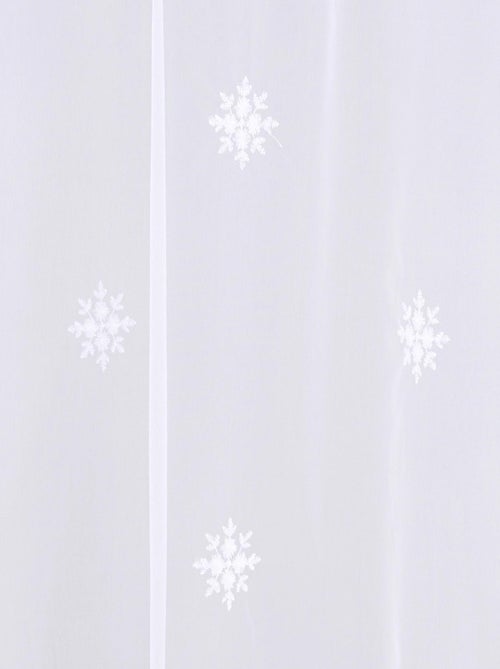 Par de cortinas blancas con motivo de copos de nieve - Kiabi