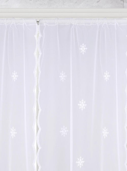 Par de cortinas blancas con motivo de copos de nieve - Kiabi