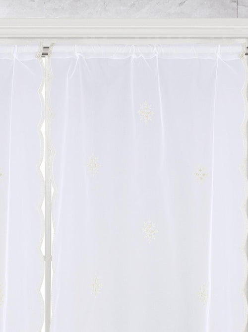 Par de cortinas blancas con motivo de copos de nieve - Kiabi