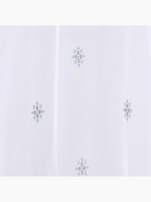 Par de cortinas blancas con motivo de copos de nieve - Kiabi