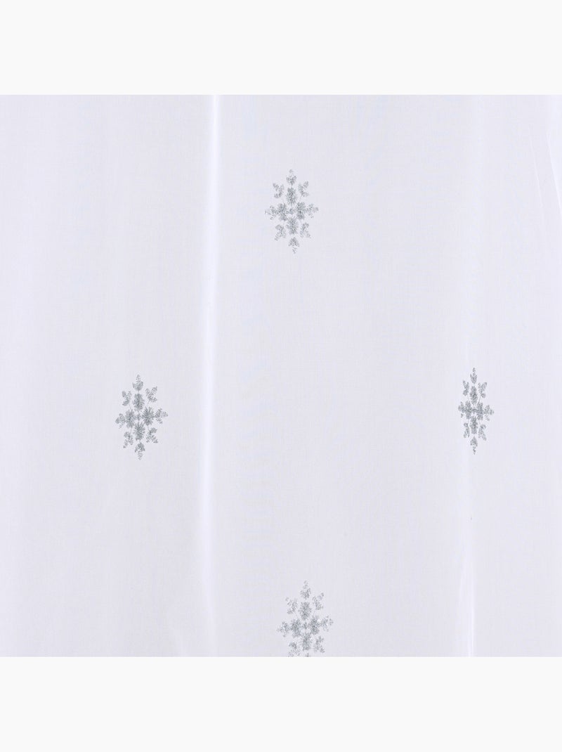 Par de cortinas blancas con motivo de copos de nieve Gris - Kiabi
