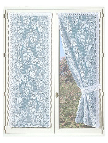 Par de cortinas "Bonne-Femme" con encaje