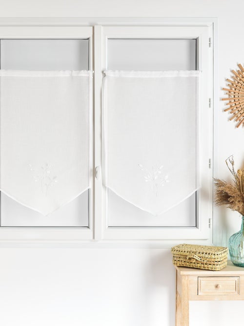Par de cortinas bordadas - Kiabi Par de cortinas bordadas - Kiabi