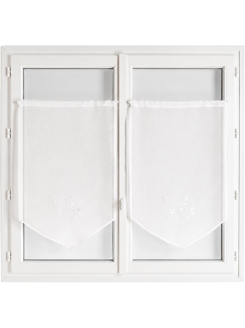 Par de cortinas bordadas Blanco - Kiabi