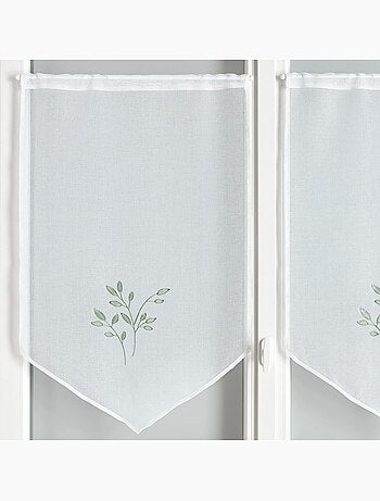 Par de cortinas bordadas