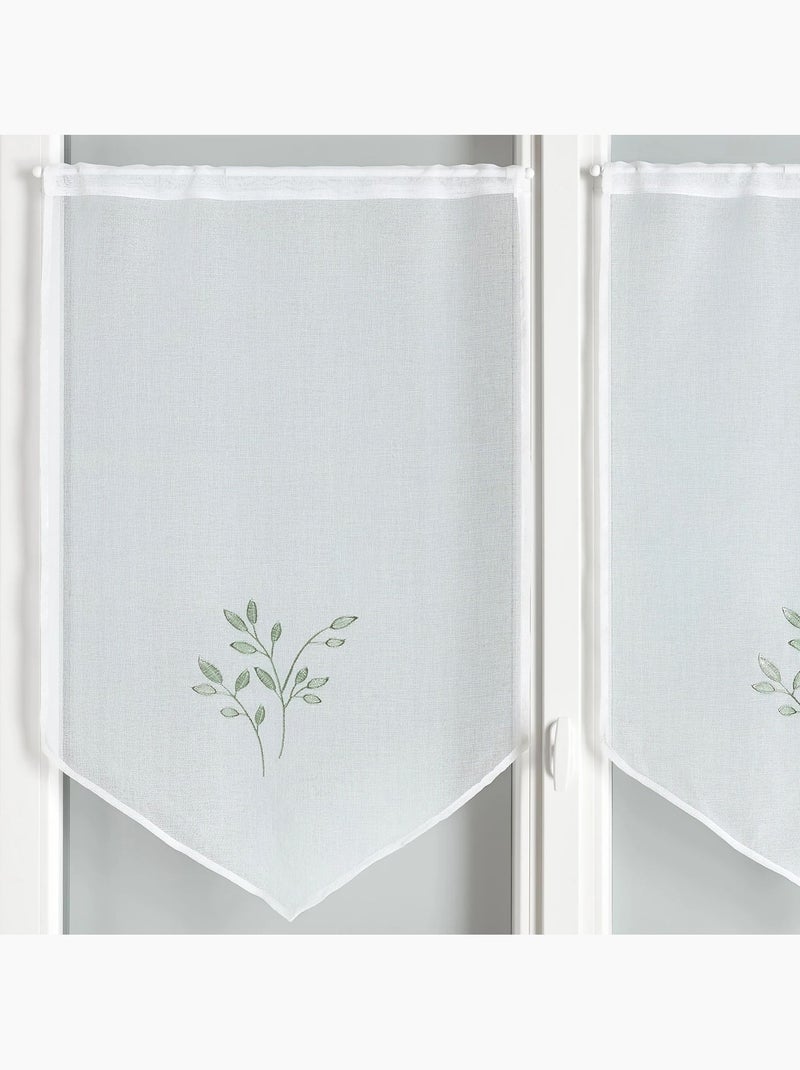 Par de cortinas bordadas Verde oliva - Kiabi