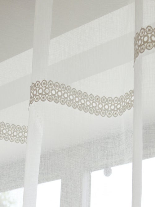 Par de cortinas con cinta de macramé - Kiabi