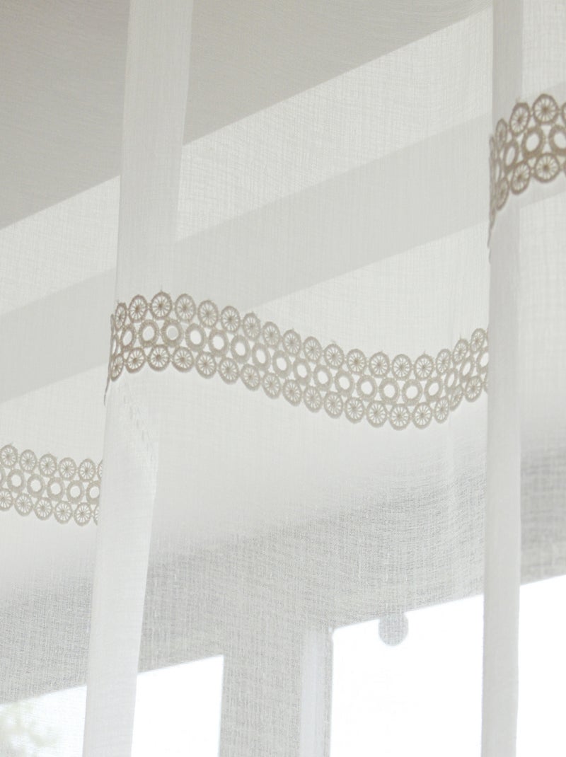 Par de cortinas con cinta de macramé Blanco roto - Kiabi