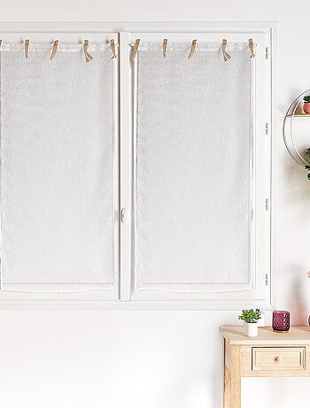Par de cortinas con cinta de yute