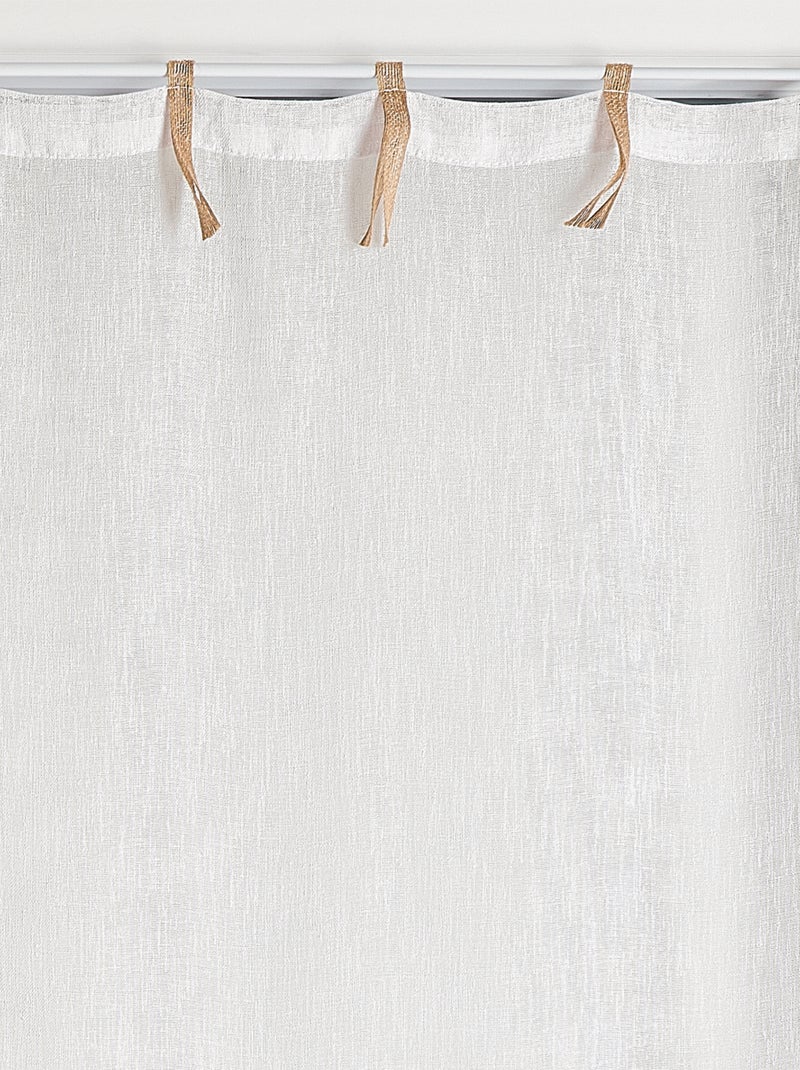 Par de cortinas con cinta de yute Blanco - Kiabi