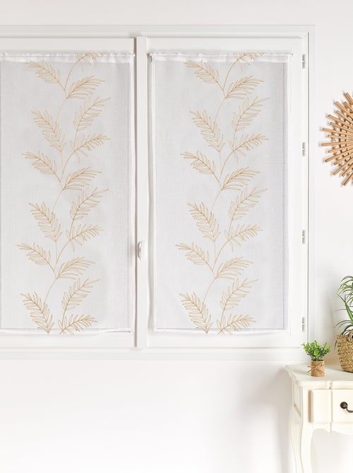 Par de cortinas con hojas bordadas - Kiabi