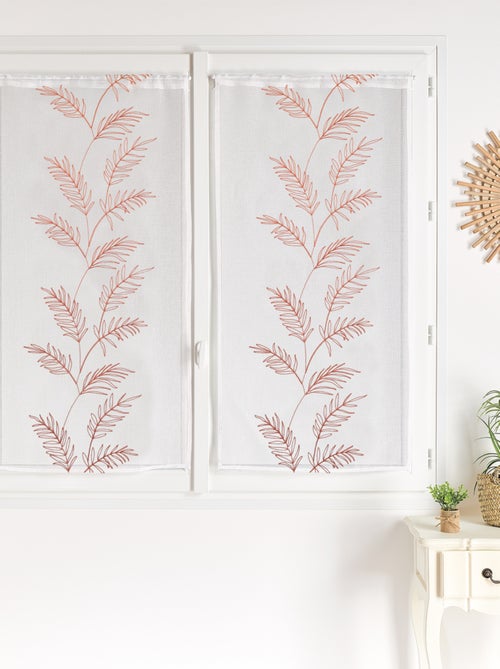 Par de cortinas con hojas bordadas - Kiabi