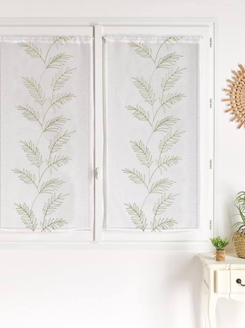 Par de cortinas con hojas bordadas - Kiabi