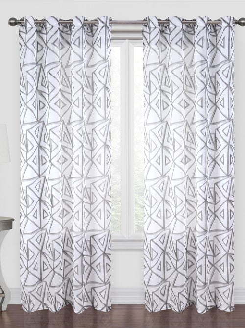 Par de cortinas con motivos triangulares - Kiabi