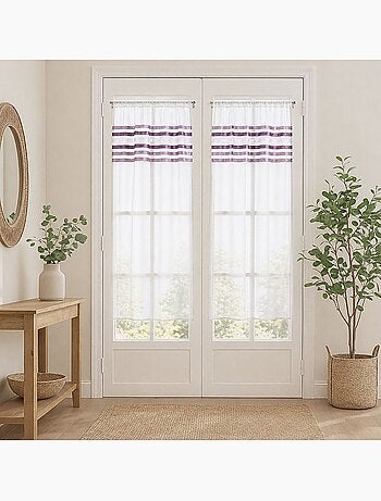 Par de cortinas de rayas horizontales