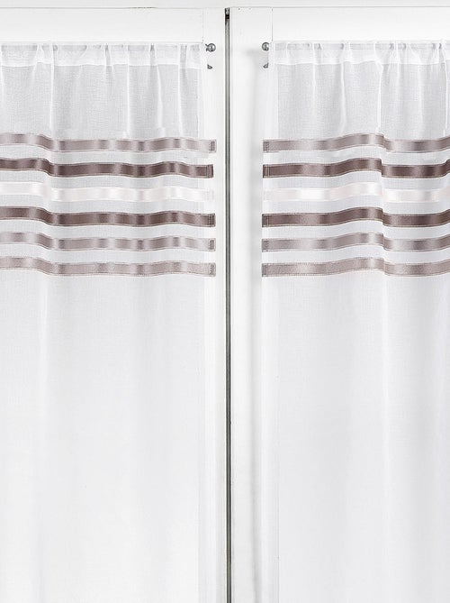 Par de cortinas de rayas horizontales - Kiabi Par de cortinas de rayas horizontales - Kiabi