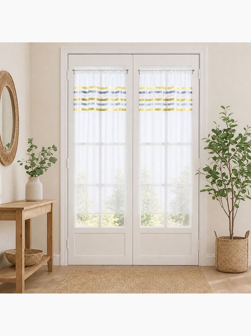 Par de cortinas de rayas horizontales - Kiabi Par de cortinas de rayas horizontales - Kiabi