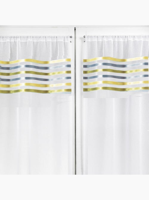 Par de cortinas de rayas horizontales - Kiabi Par de cortinas de rayas horizontales - Kiabi