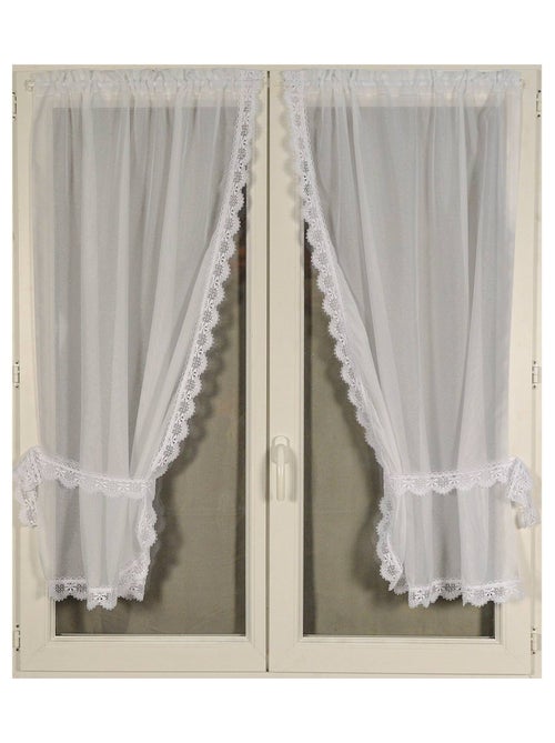 Par de cortinas de señora con ribete de macramé - Kiabi