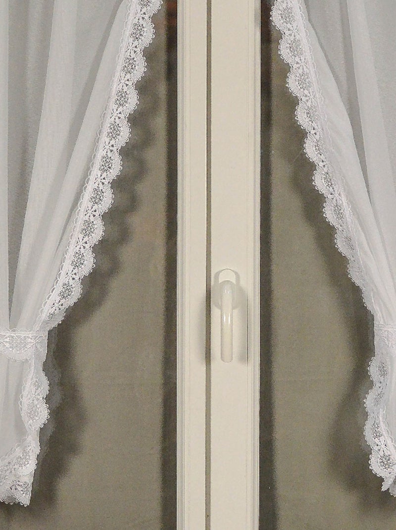 Par de cortinas de señora con ribete de macramé Blanco - Kiabi