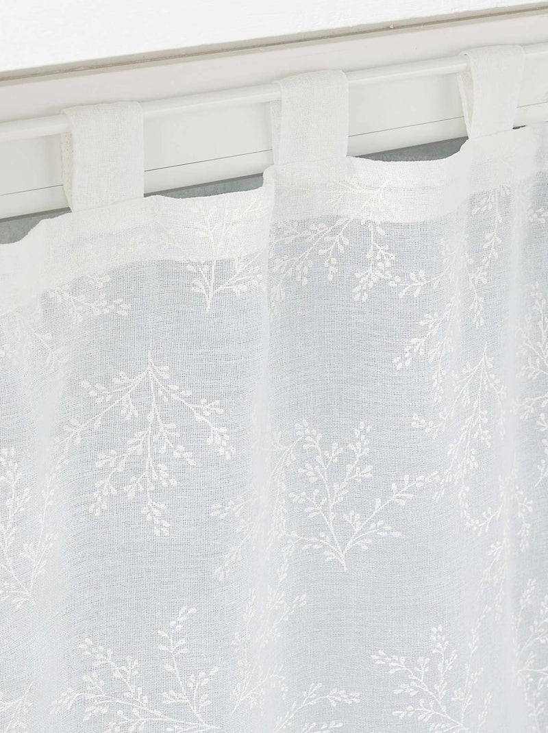 Par de cortinas de visillo con trabillas Blanco - Kiabi